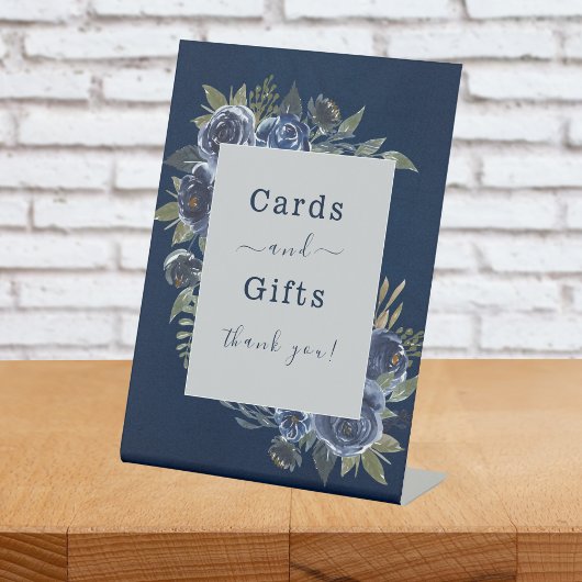 Dusty Blue Navy Champagne Ivory Wedding Sockelschild