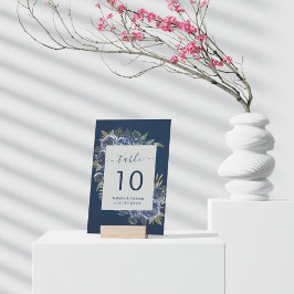 Dusty Blue Navy Champagne Ivory Wedding Tischnummer