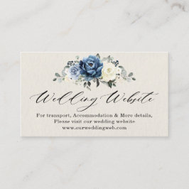 Dusty Blue Navy Champagne Ivory Wedding Website Begleitkarte