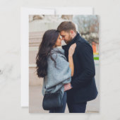 Dusty Blue Navy Elfenbein Boho Hochzeit QR-Code Einladung (Rückseite)