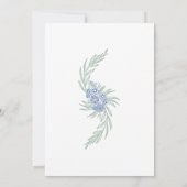Dusty Blue Navy Floral Arch Wedding Einladung (Rückseite)