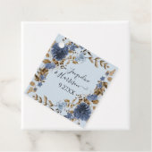 Dusty Blue Navy Floral Fall Neutral Leaf Foliage Geschenkanhänger (Beispiel)