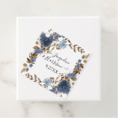 Dusty Blue Navy Floral Rustic Fall Neutral Foliage Geschenkanhänger (Beispiel)