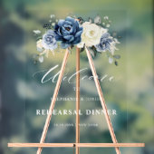 Dusty Blue Navy Ivory Rehearsal Dinner Welcome Acrylschild (Neutral)