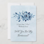 Dusty Blue Navy Peony werden Sie meine Bridesmaid Einladung (Vorderseite)