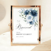 Dusty Blue & Navy Reserved Sign 5x7 Wedding Decor Poster