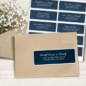 Dusty Blue Navy Wedding Guest Address Aufkleber
