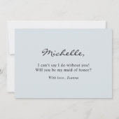 Dusty Blue Navy Werden Sie meine Trauzeugin Einladung (Rückseite)
