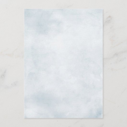 Dusty Blue Navy White Ivory Gold Floral Wedding Begleitkarte (Rückseite)