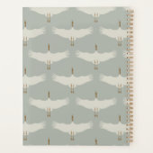 Dusty Blue Neutral Birds Swans Art Deco Monogram Planer (Rückseite)