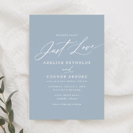 Dusty Blue Nichts Extravagant nur Liebe Hochzeit Einladung