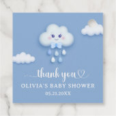 Dusty Blue niedlich White Flying Cloud Neunen Baby Geschenkanhänger (Rückseite)