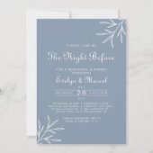 Dusty Blue Night Before Probe Dinner Einladung (Vorderseite)