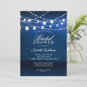 Dusty Blue Night Starry Sky Brautparty Einladung (Stehend Vorderseite)