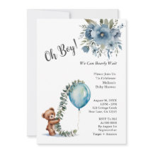 Dusty Blue Oh Boy wir können frühzeitig Baby Dusch