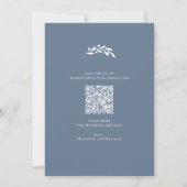 Dusty Blue Olive Branch Monogram Wreath Wedding Save The Date (Rückseite)