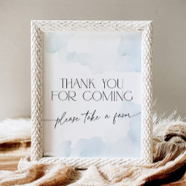 Dusty Blue On Cloud Nine Vielen Dank für Ihr Komme Sockelschild