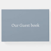 Dusty Blue One Day Away Probe Dinner Hochzeit Gästebuch (Rückseite)