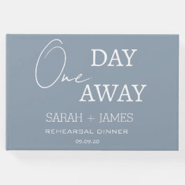 Dusty Blue One Day Away Probe Dinner Hochzeit Gästebuch