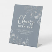 Dusty Blue Open Bar Pedestal Sign Sockelschild (Vorderseite)