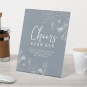 Dusty Blue Open Bar Pedestal Sign Sockelschild (In SItu)