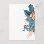 Dusty Blue Orange Floral Elegante Hochzeiten Detai Begleitkarte (Rückseite)