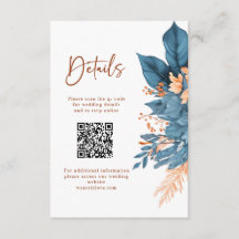Dusty Blue Orange Floral Elegante Hochzeiten Detai