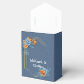 Dusty Blue Orange Gold Peony Rose Wedding Geschenkschachtel (Geöffnet)