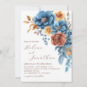 Dusty Blue Orange Terracotta auf dem Monte Tamaro Einladung (Vorderseite)