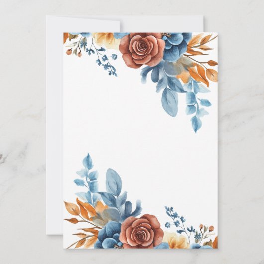 Dusty Blue Orange Terracotta auf dem Monte Tamaro Einladung (Rückseite)