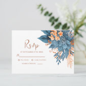 Dusty Blue Orange Terracotta auf dem Monte Tamaro RSVP Karte (Stehend Vorderseite)