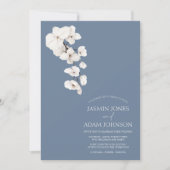 Dusty Blue Orchid Elegante Wedding Einladung (Vorderseite)