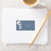 Dusty Blue Orchid Elegante Wedding Labels Adressaufkleber (Insitu)