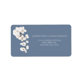 Dusty Blue Orchid Elegante Wedding Labels Adressaufkleber