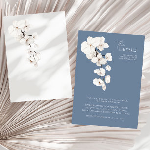 Dusty Blue Orchid Wedding Details Begleitkarte