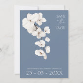 Dusty Blue Orchid Wedding Save the Date (Vorderseite)