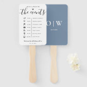 Dusty Blue Order of Events Wedding Program Fächer (Vorne und Hinten)