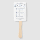 Dusty Blue Order of Events Wedding Program Hand Fa Fächer (Vorderseite)