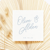Dusty Blue | Oversized Script Names Wedding Serviette