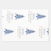 Dusty Blue Pagoda Geschenkpapier Set (Vorderseite)