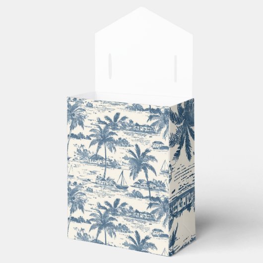 Dusty Blue Painted Pattern Geschenkboxen mit Bow Geschenkschachtel (Geöffnet)