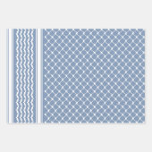 Dusty Blue palästinensisches Keffiyedesign Geschenkpapier Set (Vorderseite 2)
