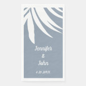 Dusty Blue Palm Leaf Beach Tropical Wedding Serviette (Vorderseite)
