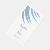 Dusty Blue Palm Leaf Tropical Beach Hochzeit Serviette (Ecke)
