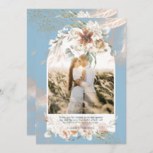 Dusty Blue Pampas Grass Floral FOTO DANKEN