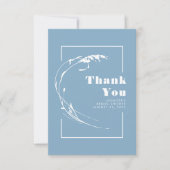 Dusty Blue Pampas Grass Romantic Vielen Dank Dankeskarte (Vorderseite)