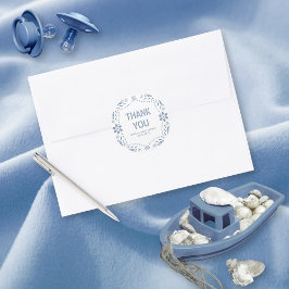 Dusty blue papado picado Danke Baby Shower Runder Aufkleber