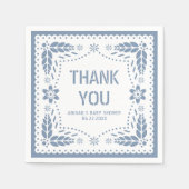 Dusty blue papado picado Danke Baby Shower Serviette (Vorderseite)