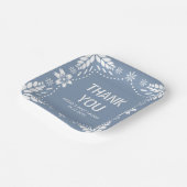 Dusty blue papel picado Danke für die Kinderdusche Pappteller (Gewinkelt)