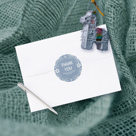 Dusty blue papel picado Danke für die Kinderdusche Runder Aufkleber